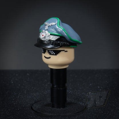 Painted WW2 German Luftwaffe NCO Crusher Cap for Big Head